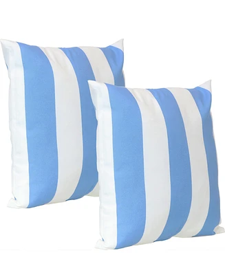 Indoor/Outdoor Weather-Resistant Polyester Lumbar Decorative Pillow with Zipper Closure - 2pk