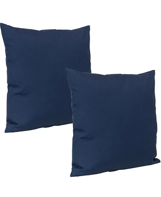 Indoor and Outdoor Decorative Throw Pillows Set of 2 with Zipper Closures Inserts - 17-Inch Square Patio Furniture Accents