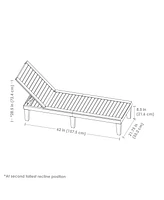 5-Position Outdoor Adjustable Chaise Lounge Chair - Uv- and Weather-Resistant Polypropylene Resin - Wood-Look Design