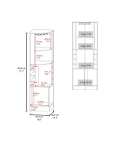 Fm Furniture Page Corner Bar Cabinet with Wine Storage and Glass Rack, White