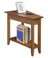 Convenience Concepts 24" Rubber wood Ah Wedge End Table with Shelf