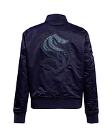 Pro Standard Women's Navy Seattle Kraken Rhinestone Jewels Satin Full-Snap Jacket