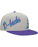 Mitchell & Ness Men's Gray Arizona Diamondbacks Knock Out Panel Snapback Hat