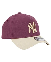 New Era Men's Maroon New York Yankees Moleskin A-Frame 9FORTY Adjustable Hat