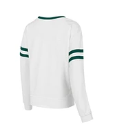 Concepts Sport Women's White Milwaukee Bucks Borough Pullover Sweatshirt