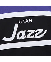 Mitchell & Ness Men's Black/Purple Utah Jazz Hardwood Classics Vintage Logo Head Coach Pullover Sweatshirt