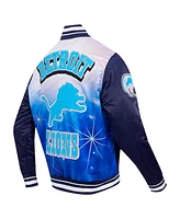 Pro Standard Men's Navy Detroit Lions Sublimated Satin Full-Snap Jacket