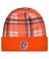 New Era Men's Orange Denver Broncos Sideline Statement Cuffed Knit Hat