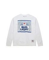 Mitchell & Ness x Bud Light Men's White Buffalo Bills The Crest Pullover Sweatshirt