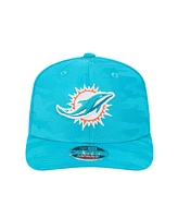 New Era Men's Aqua Miami Dolphins Adventure Camo Trucker 9SEVENTY Stretch-Snap Adjustable Hat