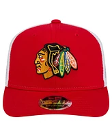 New Era Men's Red Chicago Blackhawks Core Trucker 9SEVENTY Stretch-Snap Hat