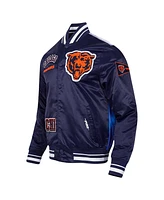 Pro Standard Men's Navy Chicago Bears Sublimated Satin Full-Snap Jacket