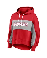 Fanatics Women's Red Wisconsin Badgers Filled Stat Sheet Pullover Hoodie