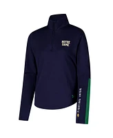 Under Armour Women's Navy Notre Dame Fighting Irish Gameday Knockout Sleeve Hit Quarter-Zip Jacket