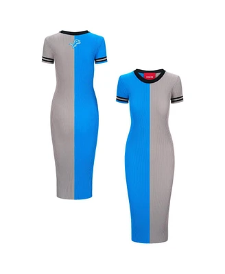 Staud Women's Blue/Silver Detroit Lions Colleen Dress