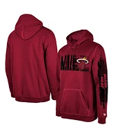 New Era Men's Miami Heat Red Tip-Off Collection Pullover Hoodie