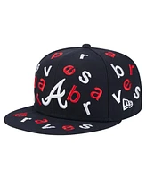 New Era Men's Navy Atlanta Braves Team Confetti 59FIFTY Fitted Hat