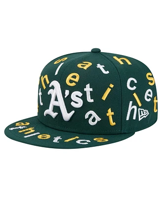 New Era Men's Green Oakland Athletics Team Confetti 59FIFTY Fitted Hat