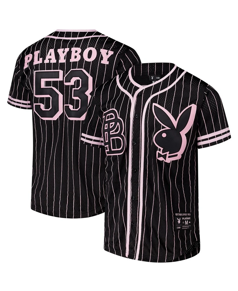 Lids Men's Black Playboy Fashion Replica Baseball Jersey