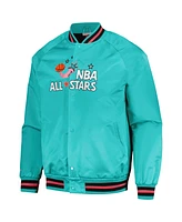 Mitchell & Ness Men's Teal Hardwood Classics 1996 Nba All-Star Game Throwback Wordmark Raglan Full-Snap Jacket