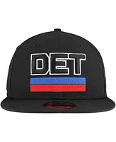 New Era Men's Black Detroit Pistons Jersey Hook Statement Edition 9FIFTY Snapback Hat