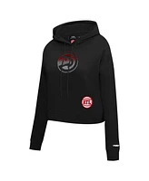 Pro Standard Women's Black Atlanta Hawks Jewels Cropped Pullover Hoodie