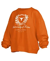 Pressbox Women's Texas Orange Longhorns Big Aug Script Janice Oversized Pullover Sweatshirt