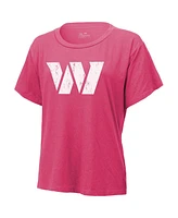 Majestic Women's Jayden Daniels Pink Washington Commanders Name Number T-Shirt