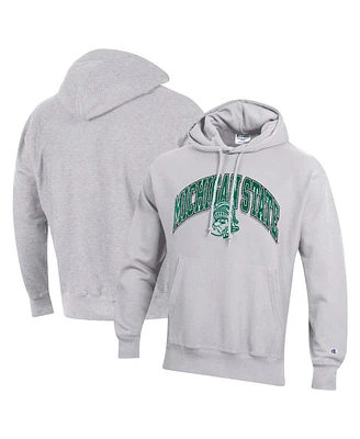 Champion Men's Gray Michigan State Spartans Vault Late Night Reverse Weave Pullover Hoodie