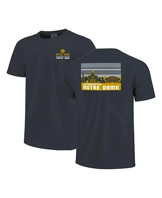 Image One Men's Navy Notre Dame Fighting Irish Striped Campus Skyline T-Shirt