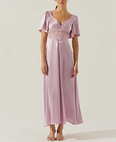 Astr the Label Women's Aurelia Flutter Sleeve Lace Inset Dress