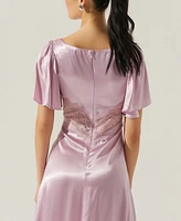 Astr the Label Women's Aurelia Flutter Sleeve Lace Inset Dress