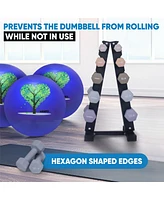 Bintiva Earthtone Dumbbell Kit With Stand