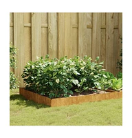 Garden Raised Bed 39.4"x39.4"x10.2" Corten Steel