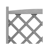 Planter with Trellis Gray Solid Wood Fir