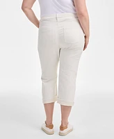 Style & Co Plus Embroidered Mid-Rise Curvy-Fit Capri Jeans, Exclusively at Macy's