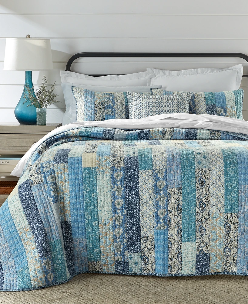 Charter Club Indigo Stripe Artisan 3-Pc. Quilt Set, Full/Queen, Exclusively at Macy's