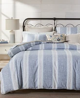 Charter Club Clifton Cotton/Linen Stripe 3-Pc. Comforter Set, King