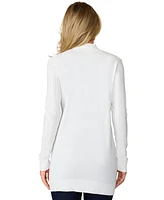 Melissa Paige Women's Pointelle Open-Front Long Cardigan, Regular & Petite