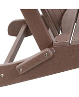 Folding All-Weather Adirondack Chair - For Patio or Yard - 300-Pound Capacity - 34.5-Inch - Set of 2 - Green