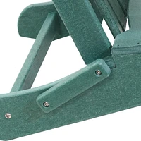 Folding All-Weather Adirondack Chair - For Patio or Yard - 300-Pound Capacity - 34.5-Inch - Green