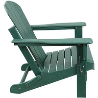 Folding All-Weather Adirondack Chair - For Patio or Yard - 300-Pound Capacity - 34.5-Inch - Green