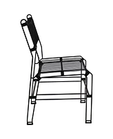 Modern Indoor/Outdoor Steel Wire Armless Dining Chair - 240-Pound Weight Capacity - Black - 23.75-Inch H