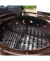 Inch Round Heavy-Duty Steel Fire Pit Grate - For Outdoor Firepits