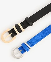 On 34th 2-Pc. Faux-Leather Belt Set, Exclusively at Macy's