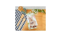 Sitting Easter Bunny Rabbit Spring Printed Flour Sack Kitchen Dishtowel