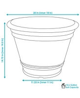 Indoor/Outdoor Patio, Garden, or Porch Weather-Resistant Franklin Flower Pot Planter - 20"