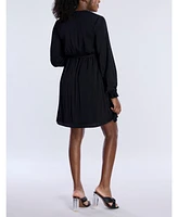 Motherhood Maternity Woven Wrap Long Sleeve Mini Dress