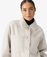 Sanctuary Women's Cozy Button-Front Sherpa Shacket