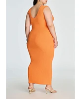 Eloquii Plus Size Stitch Detail Sweater Dress